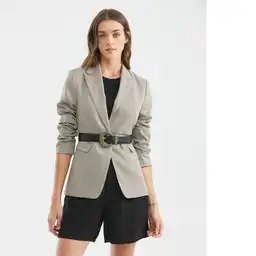 Blazer Squares Casual Café Mocca Medio Talla L Chevignon