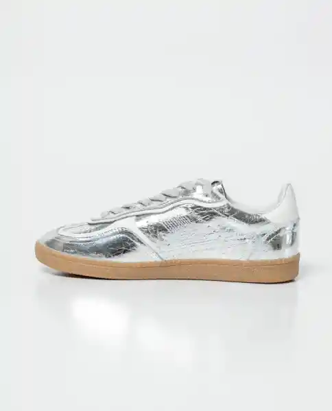 Tenis Cortos Silver Gris Plata Claro Talla 36 Chevignon