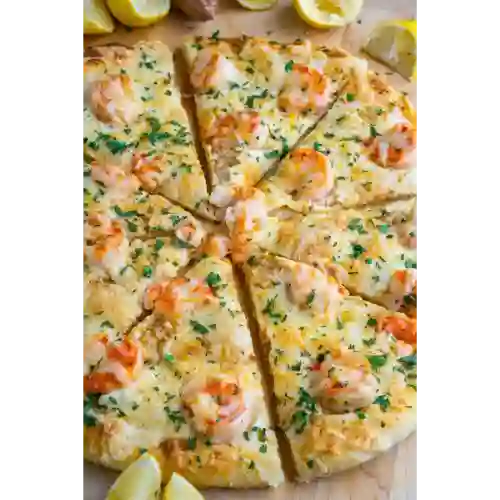 Pizza de Camarones Al Ajillo