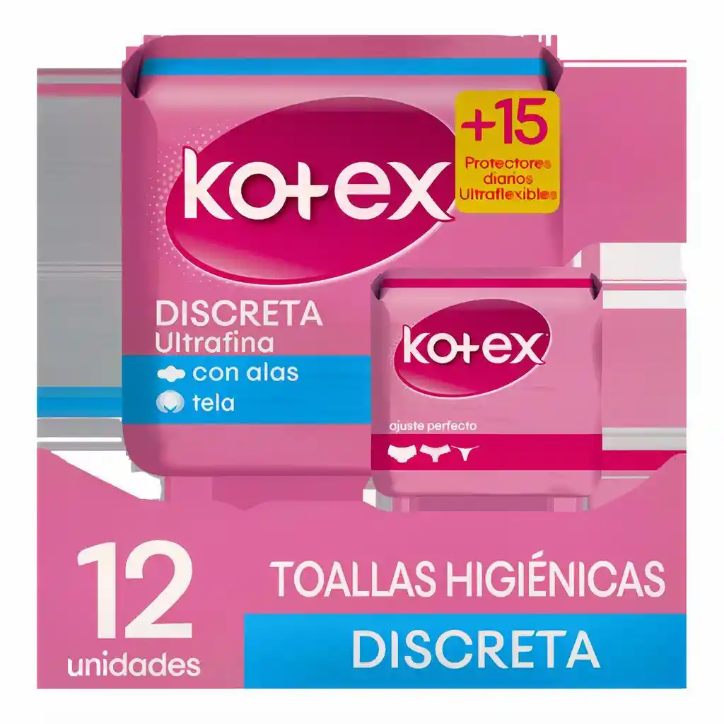 Kotex Toallas Higiénicas Discreta Antibacterial + Diarios