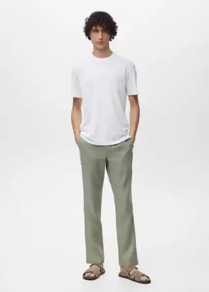 Camiseta Bellow Blanco Talla L Hombre Mango