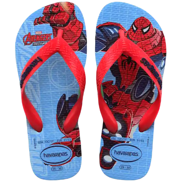 Sandalias Kids Top Marvel II Azul Agua T. 32 4148300 Havaianas