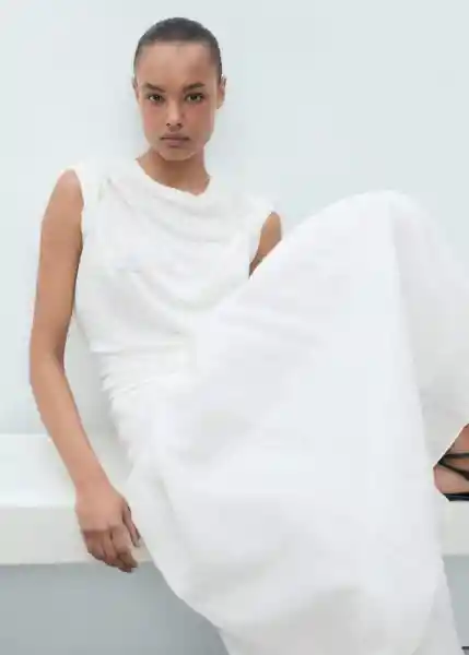 Camiseta Lenu Off White Talla S Mujer Mango