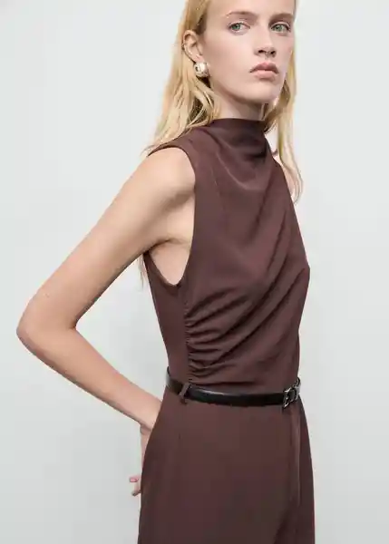 Enterizo Mono Marty1 Chocolate Talla S Mujer Mango
