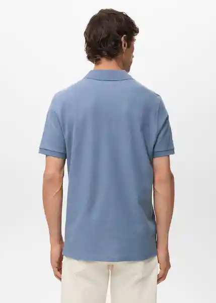 Camiseta Polo Rea Azul Talla M Hombre Mango