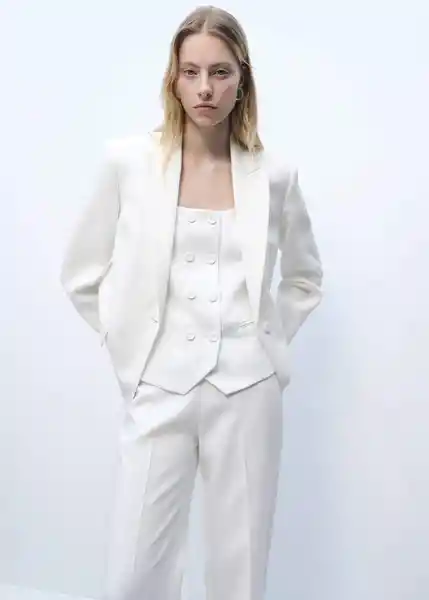 Blazer Americana Iguana Offwhite Talla XS Mujer Mango