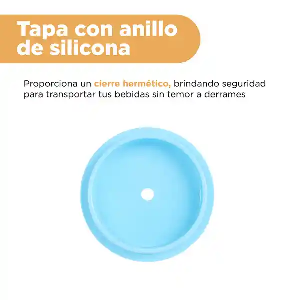 Vaso Con Doble Pared y Pitillo Hachiware Azul 700 mL Miniso