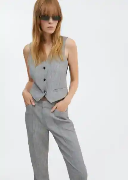 Pantalón Lyon Gris Claro Vigoré Talla 36 Mujer Mango