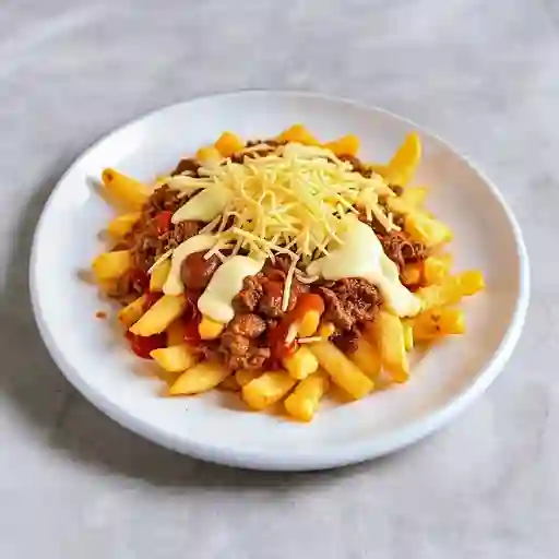 Salchipapa mixta pequeña