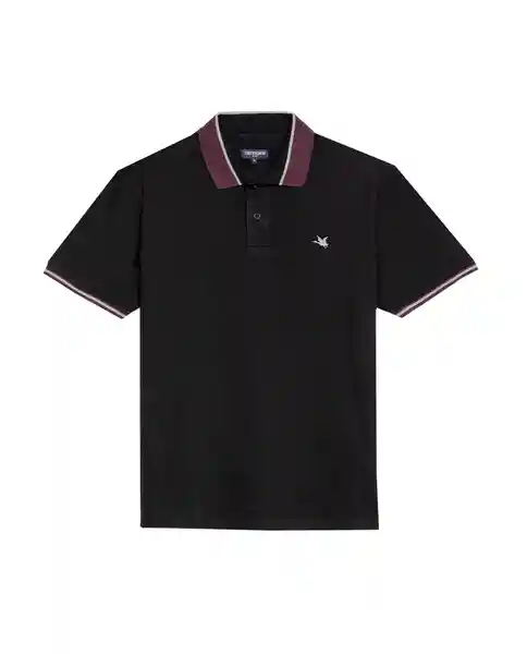 Camiseta Contrast Fabric Poloshirt Negro Noche T L Chevignon