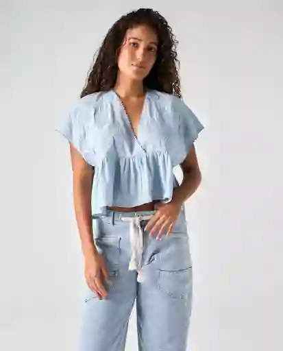 Camisa Mujer Azul Talla XS 612G000_AZU144210 Americanino