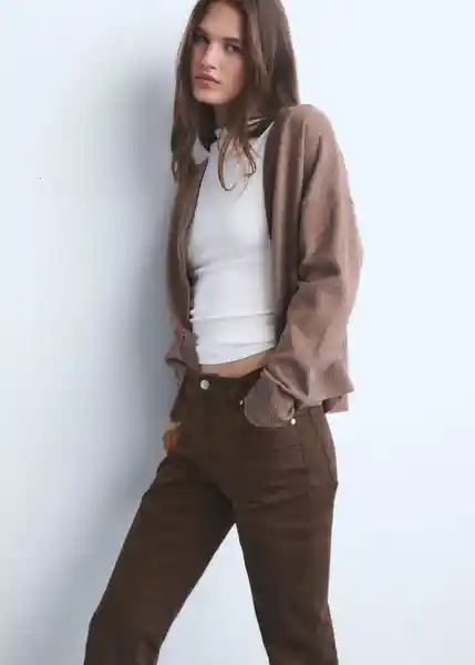 Jean Sienna Chocolate Talla 34 Mujer Mango