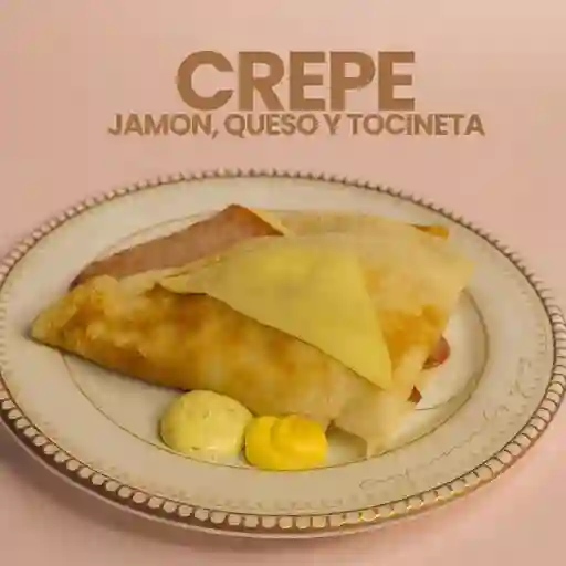 Crepe jamon, queso y tocineta