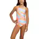 Vestido de Baño Medalist Jr Biarritz Stripes Talla 16 Speedo