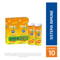 2 Vita C + Zinc MK Efervescente 1gr. Vitamina C Mandarina