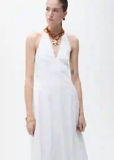 Vestido Valenti Offwhite Talla M Mujer Mango