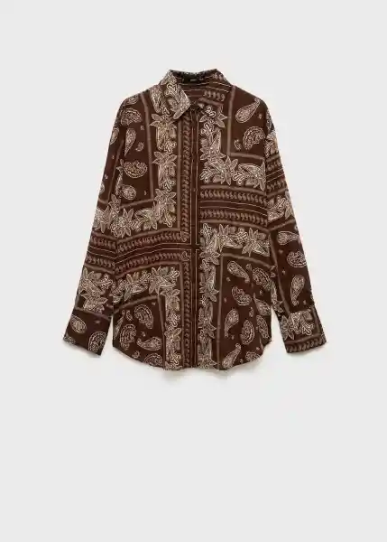 Camisa Julia Marron Talla L Mujer Mango