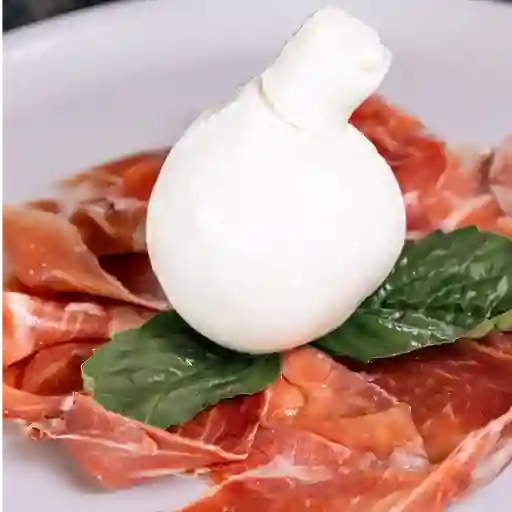 Burrata con prosciutto