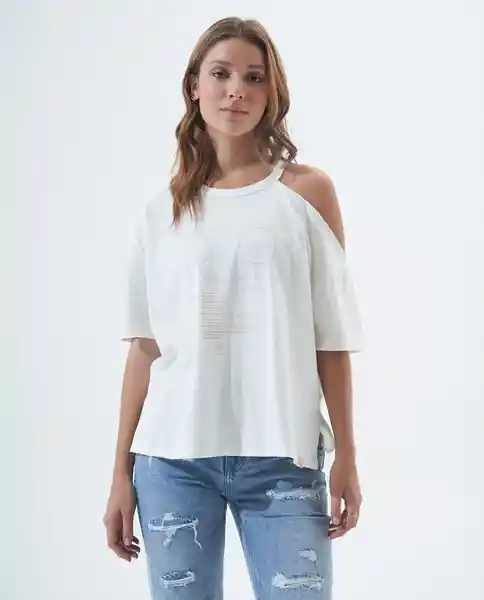 Camiseta Mujer Crudo Talla L 601F006 Americanino