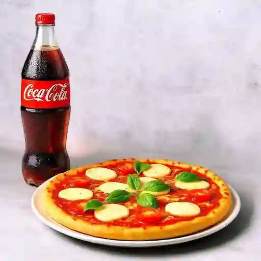 Combo pizza tomate albahaca + bebida