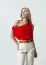 Camisa Sais Mujer Rojo Adrenalina Medio Talla M 412G350 Naf Naf