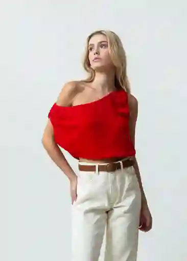 Camisa Sais Mujer Rojo Adrenalina Medio Talla M 412G350 Naf Naf