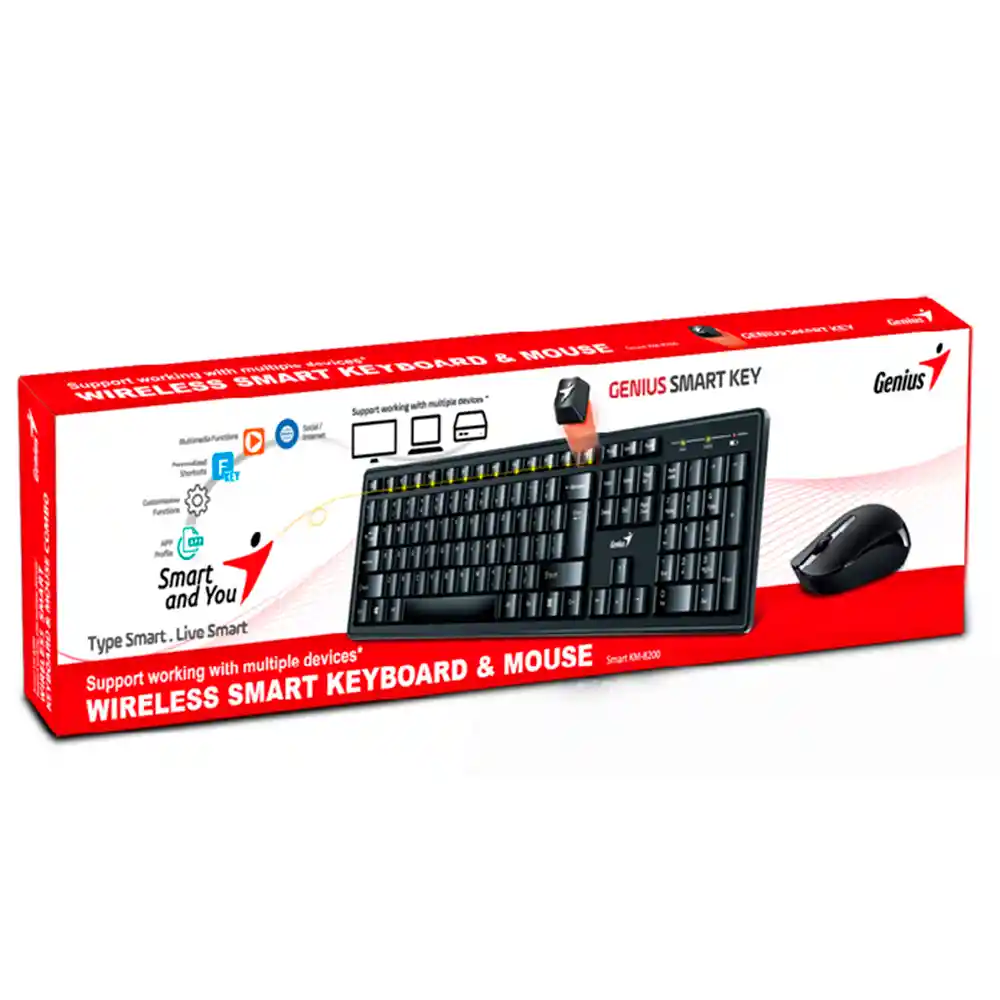 Genius Combo Teclado Y Mouse Inalambrico Smart Km -8200