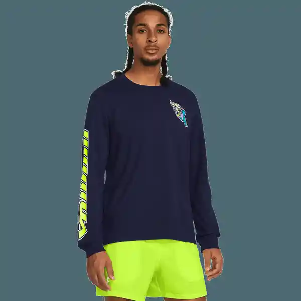 Under Armour Camiseta Run Anywhere ls Hombre Azul SM 1384195-410