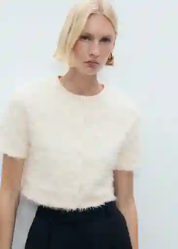 Cárdigan Paris Beige Talla S Mujer Mango
