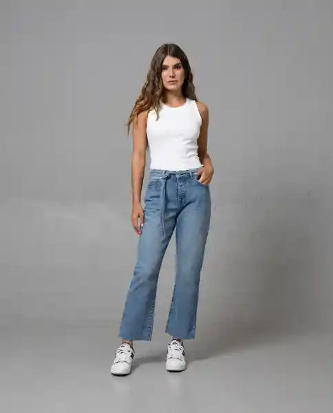 Jean Straight Mujer Azul Denim Medio Talla 16 41372 Rifle