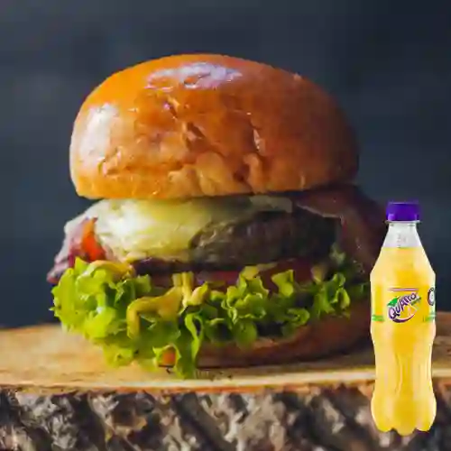 Combo Hamburguesa Res + Quatro Original 400ML