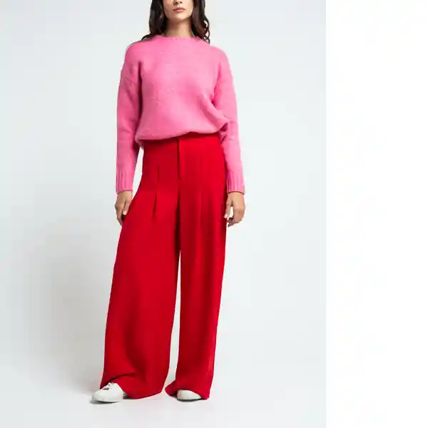 Pantalón Basima Mujer Rojo Ciñuela Oscuro Talla 10 Naf Naf