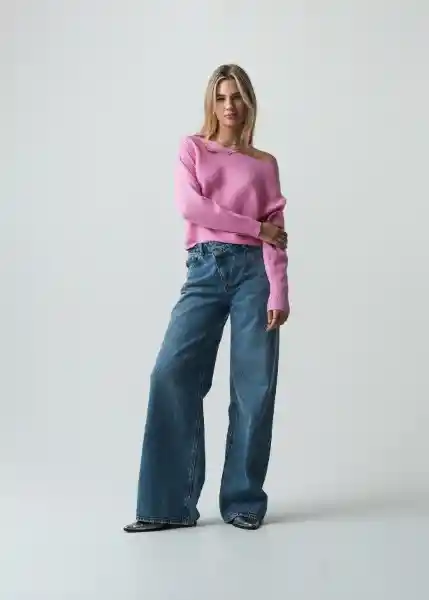 Saco Tejido Mujer Rosa Bonbon Claro Talla M 082G090 Naf Naf