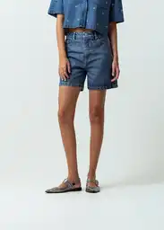 Short Nusa Mujer Azul Indigo Medio T 10 452G340 Naf Naf