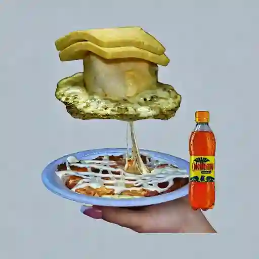 Combo Arepa Megaqueso + Colombiana 250 ml
