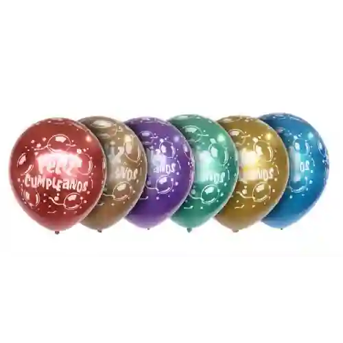 Globos Cromados Feliz Cumpleaños