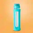 Vaso de Vidrio Tapa Abatible Pico Asa Verde 580 mL Serie Miniso