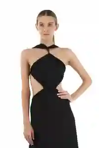 Vestido Largo Lorde Negro Talla M Mercedes Campuzano