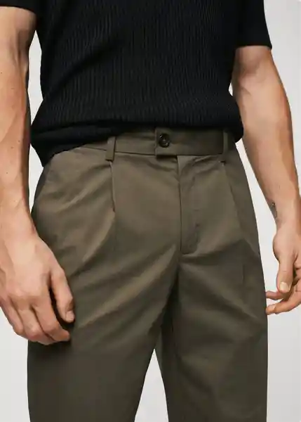 Pantalón Jon Khaki Talla 42 Hombre Mango