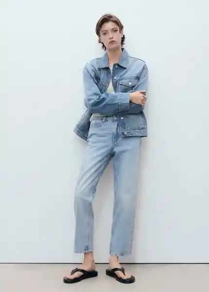 Jean Blanca Tejano Medio Talla 42 Mujer Mango