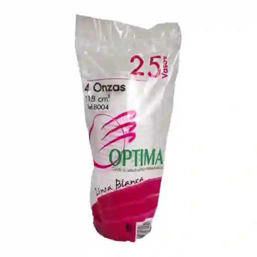 Optima Vaso Línea Blanco 4 Oz 8004