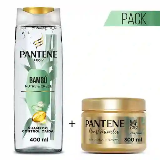 Pack Shampoo Pantene + Mascarilla Pantene Pro-V Miracles Bambú Nutre y Crece 400 ml + 300 ml