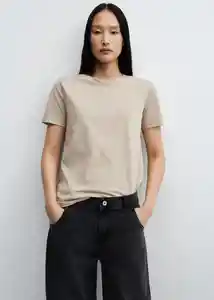 Camiseta Chalaca Beige Talla XL Mujer Mango