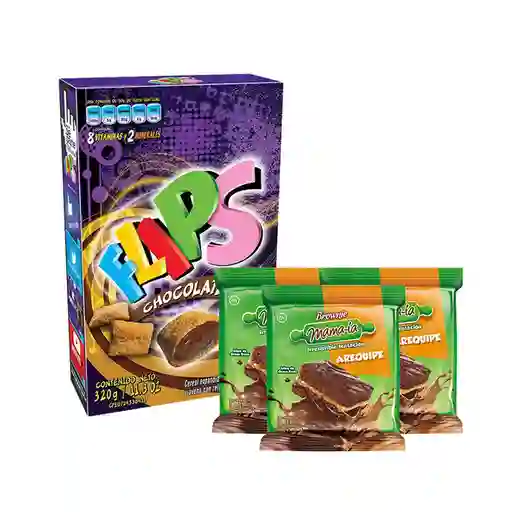 Combo Flips Cereal Relleno Sabor a Chocolate + Mama-La Brownie