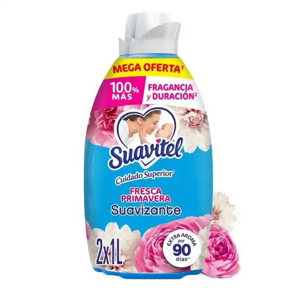 Suavizante Suavitel Cuidado Superior Fresca Primavera 2 x 1 L