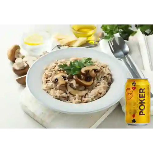 Combo Rissoto de la Casa + Cerveza Poker Lta 330ml