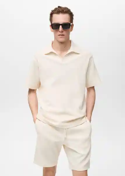 Camiseta Polo Xavi Crudo Talla M Hombre Mango