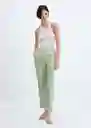 Pantalón Paulica-w Verde Pastel Talla S Mujer Mango