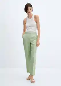 Pantalón Paulica-w Verde Pastel Talla S Mujer Mango