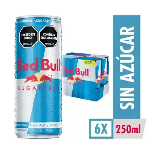 Red Bull Pack Energizante Sin Azúcar 250 mL x 6 Und